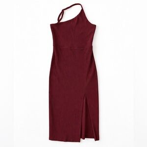 Bordeaux for Anthropologie One-Shoulder Burgundy Knit Dress – Size L